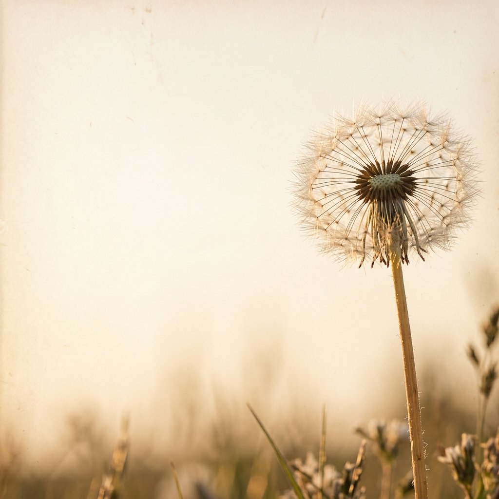 Cinematic Dandelion Poetry Canvas